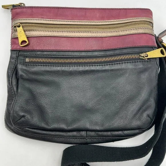 Fossil Explorer Two-Tone Leather Crossbody Bag